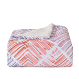 Printed plush to white sherpa two ply blanket