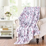 Printed plush to white sherpa two ply blanket